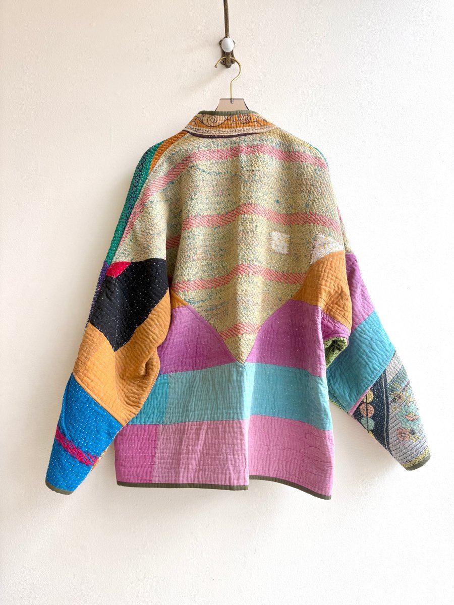 Reversible Ladhiya Quilted Jacket in Colors Olive, Lemon, Mauve & Teal, Blush, Lavender, Lime - Made X Hudson