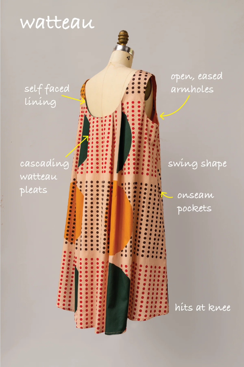 Teal & Yellow Disco Ball Print Watteau Dress - Made X Hudson