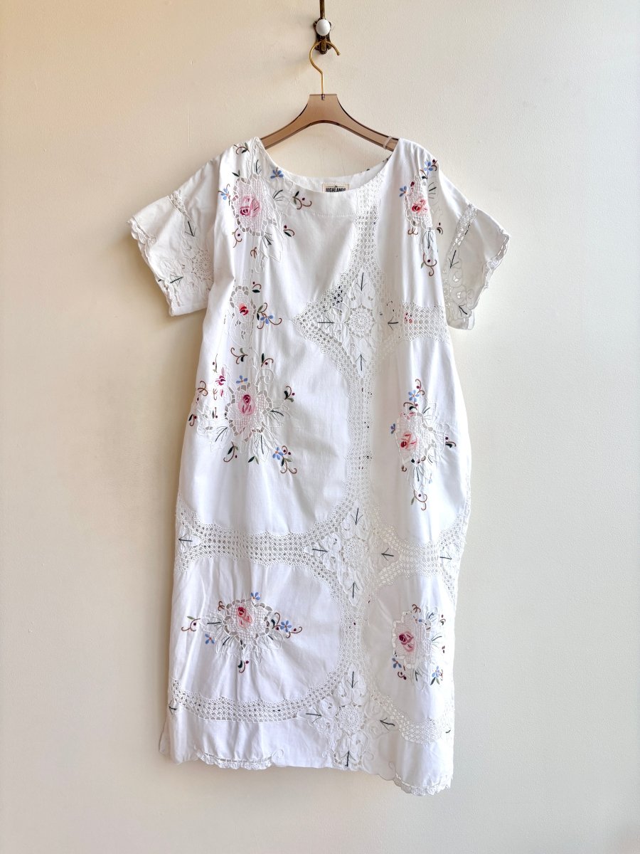 Baby Pink Rose and Multi-Color Eyelet Lace Duster Dress - Made X Hudson