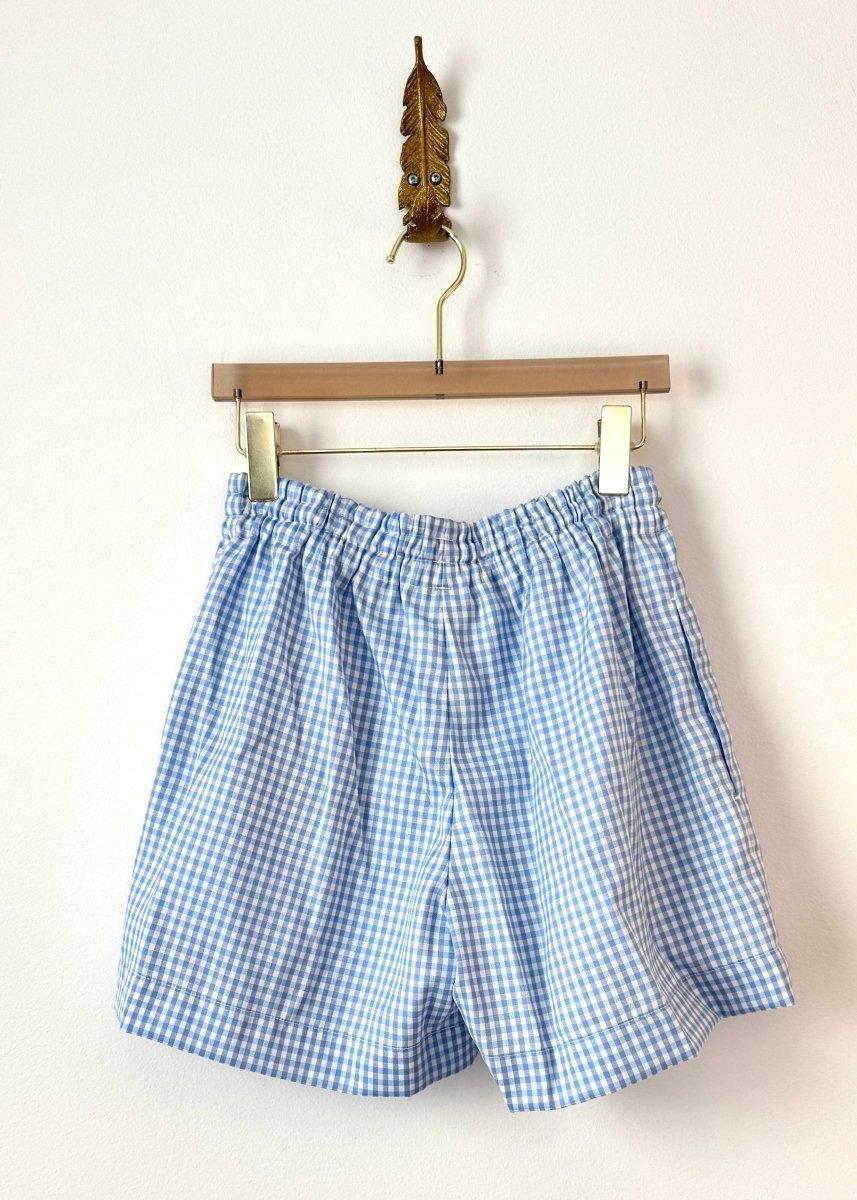 Baby Blue Gingham Town Shorts - Made X Hudson