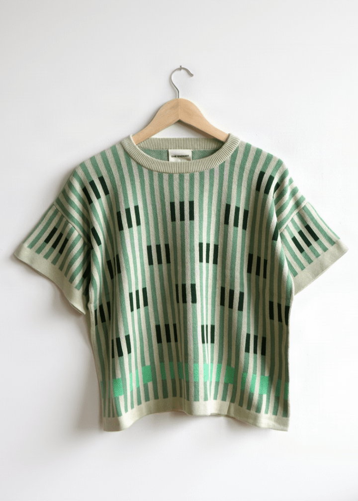 Bauhaus Short Sleeve Sweater Tee in Chloris - Made X Hudson