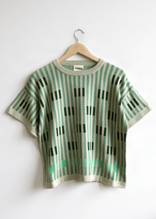 Bauhaus Short Sleeve Sweater Tee in Chloris - Made X Hudson
