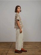 Bauhaus Short Sleeve Sweater Tee in Mist - Made X Hudson