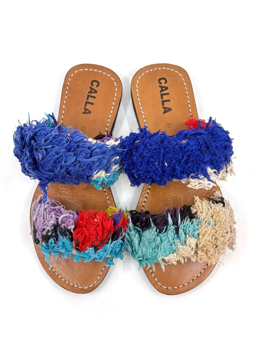 Hali Sandals “Bisate” In Colors Cobalt, Lavender, Sand, & Sea (Size 38) - Made X Hudson