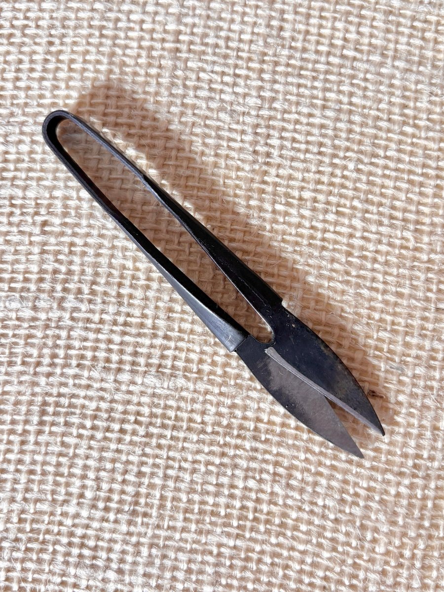 Black Steel Yarn Snips with Leather Point Protector - Made X Hudson