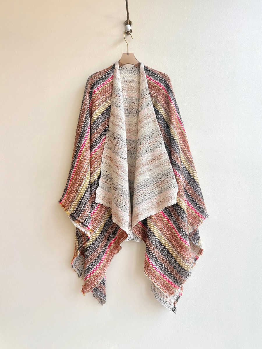 Ochre, Brown, Red, Burnt Orange Stripe Zero - Waste Reversible Cape - Made X Hudson