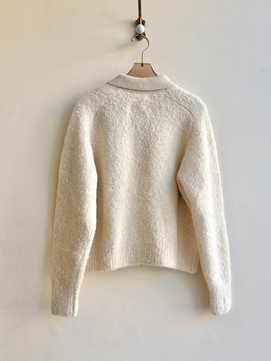 Calcite | Ramona Bouclé Long Sleeve Polo (Multiple Sizes) - Made X Hudson
