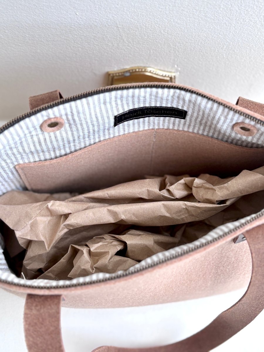 Large Wool Felt Bag in Almond - Made X Hudson