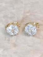 18k Gold Filled Cubic Zirconia (CZ) Flower Huggie Hoops - Made X Hudson