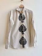 "Lisa” Cream and Brown Stripe Artichoke Print (Reworked) - Made X Hudson