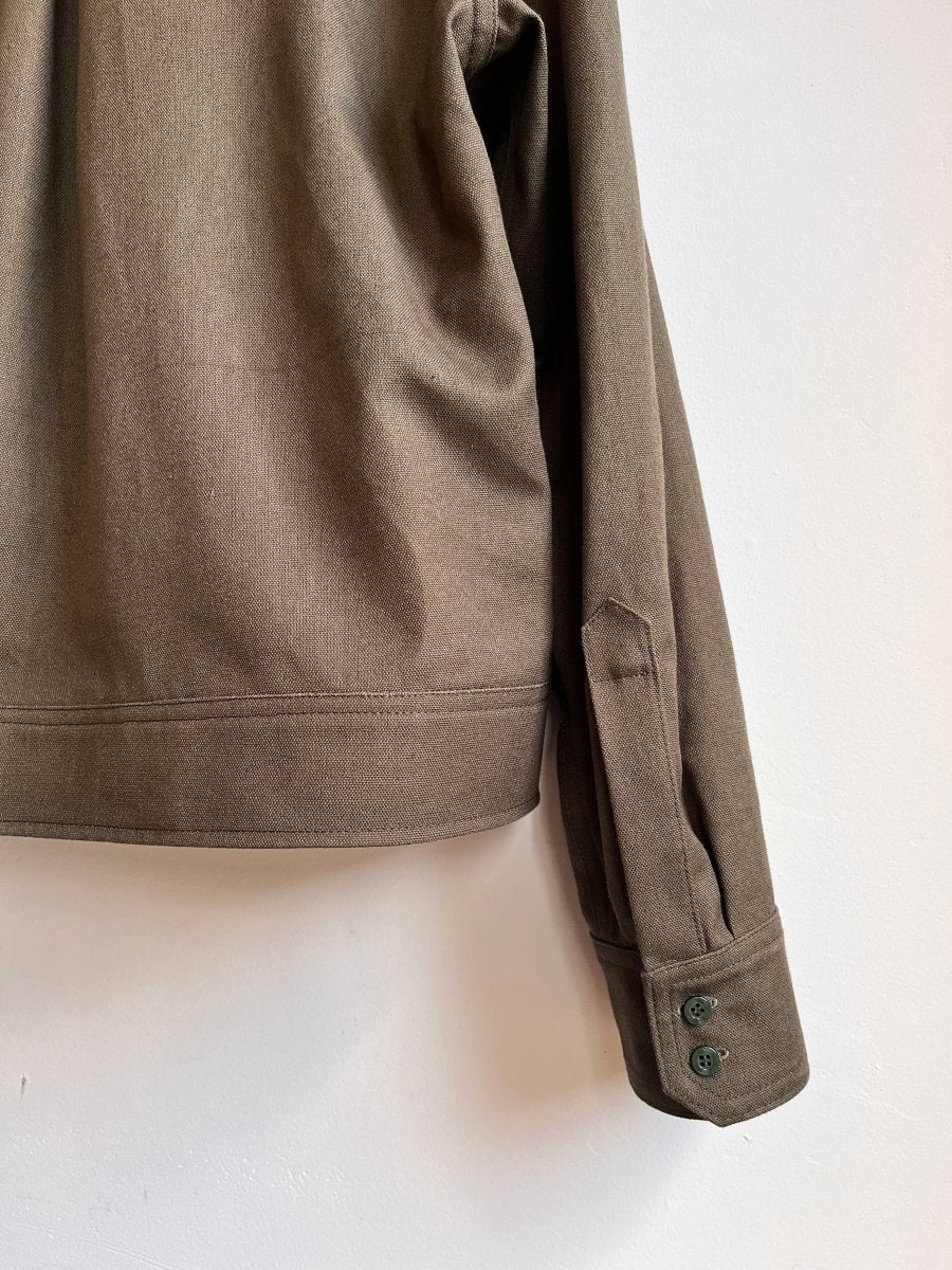 Moss Hemp - Cotton Canvas Zip - Up Leisure Jacket - Made X Hudson