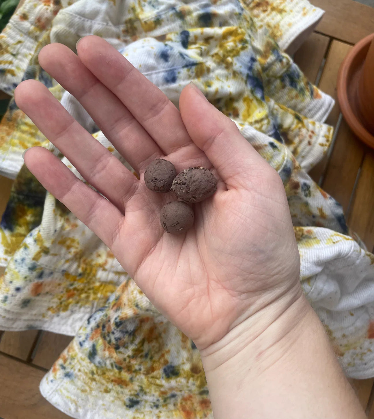 Hand-Dyed Cotton Bucket Hat & Seed Bombs