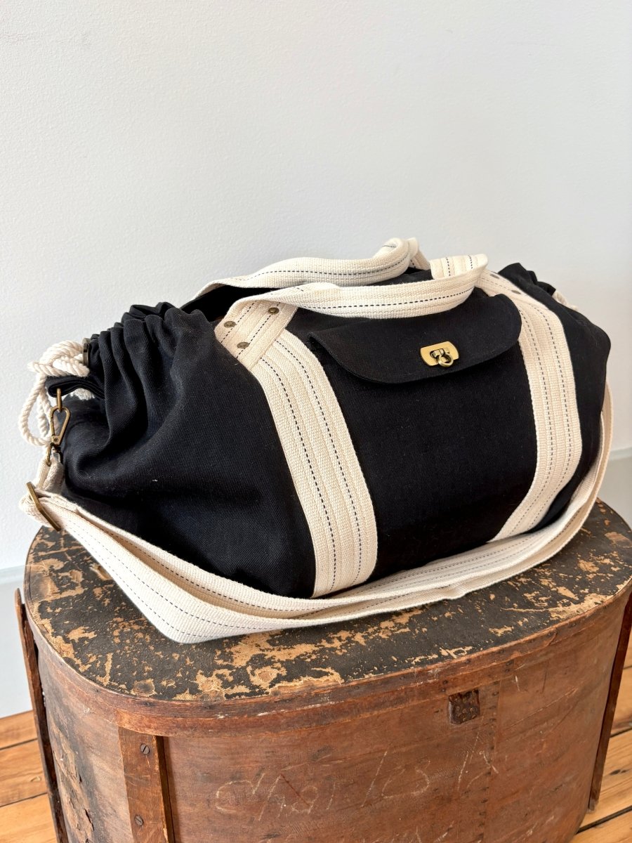 Cross - Body Duffel Bag in Black Denim - Made X Hudson