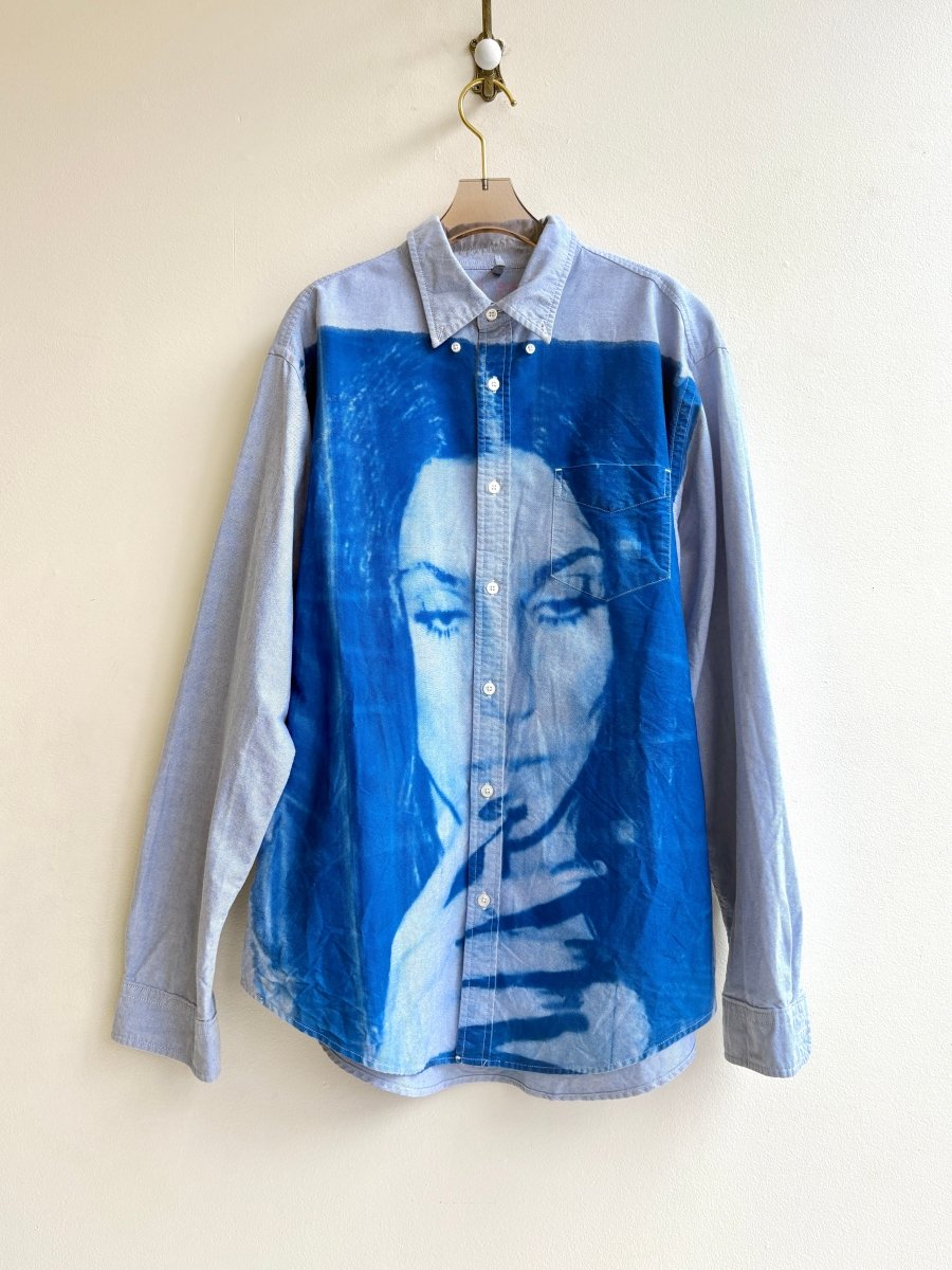Cher Blue Sun Cyanotype Light Blue Button - Up Shirt (Reworked) - Made X Hudson