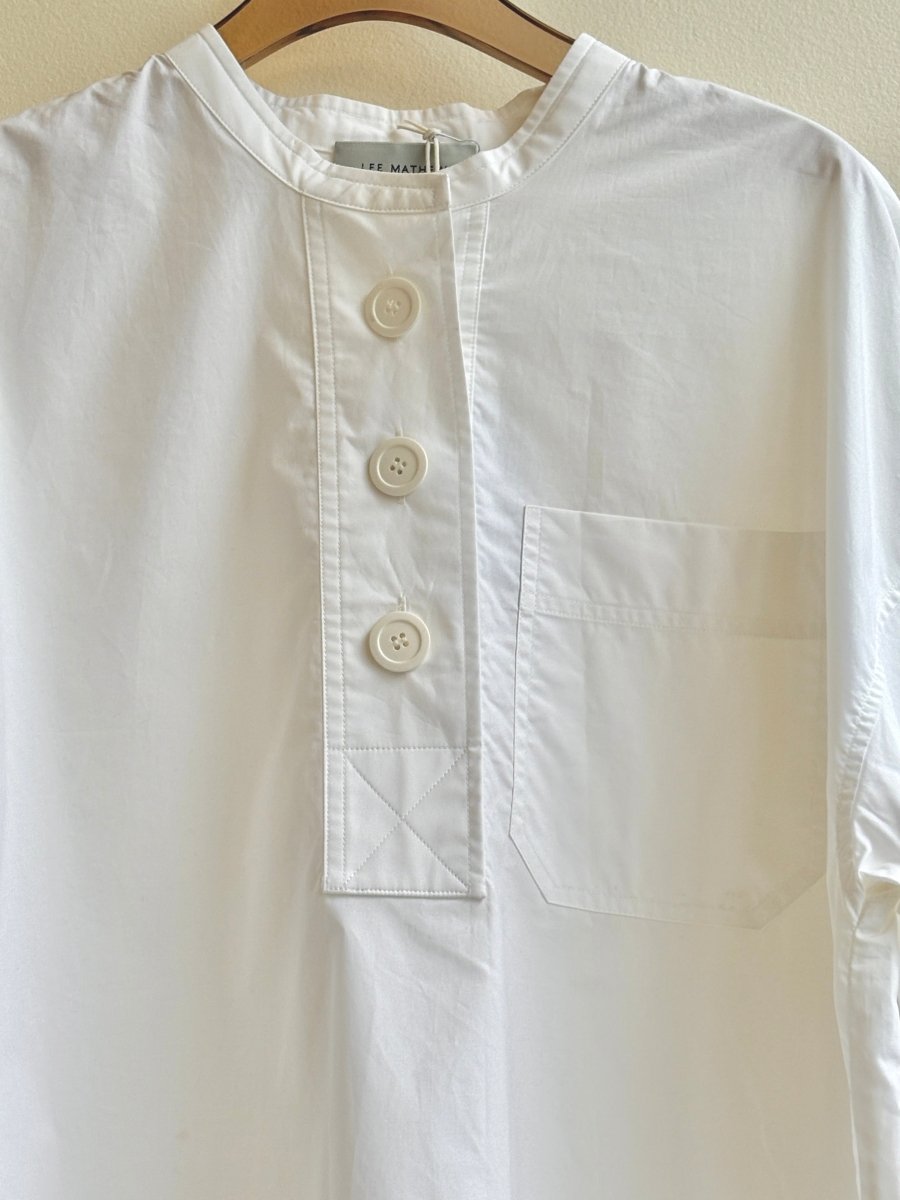 Lee Matthews | White Pullover 3 Button Tee (Vintage) - Made X Hudson