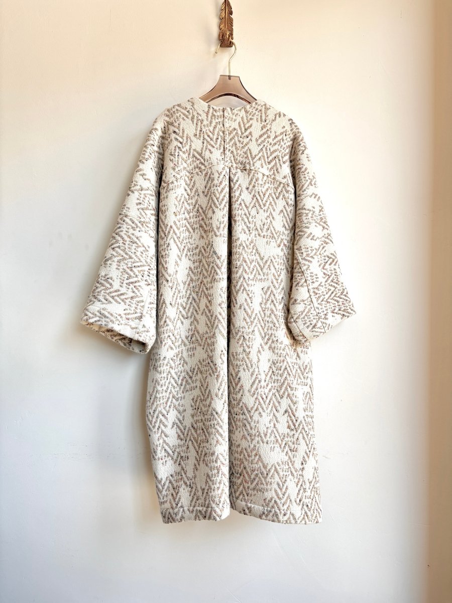 White & Flax Chevron Multi Color Speckled Long Chore Jacket - Made X Hudson