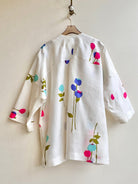 Mod Pink and Blue Poppy Floral Cream Chore Jacket - Made X Hudson