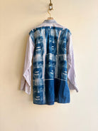 “Here’s Johnny!” Red and Blue Striped Button - Down Shirt | Cyanotype Print (Reworked) - Made X Hudson