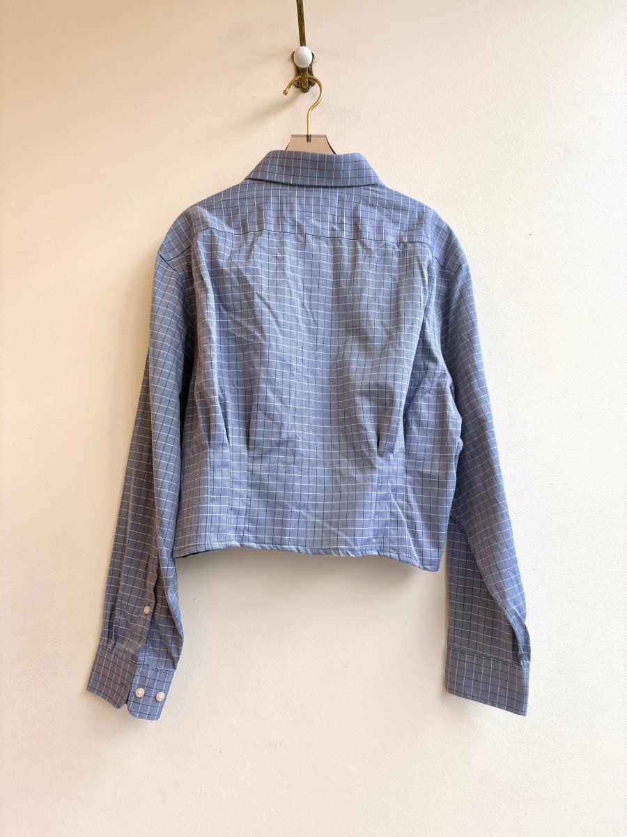 The Kevin Top | Navy Twill and White Checker w/ Gathered Waist (Reworked) - Made X Hudson