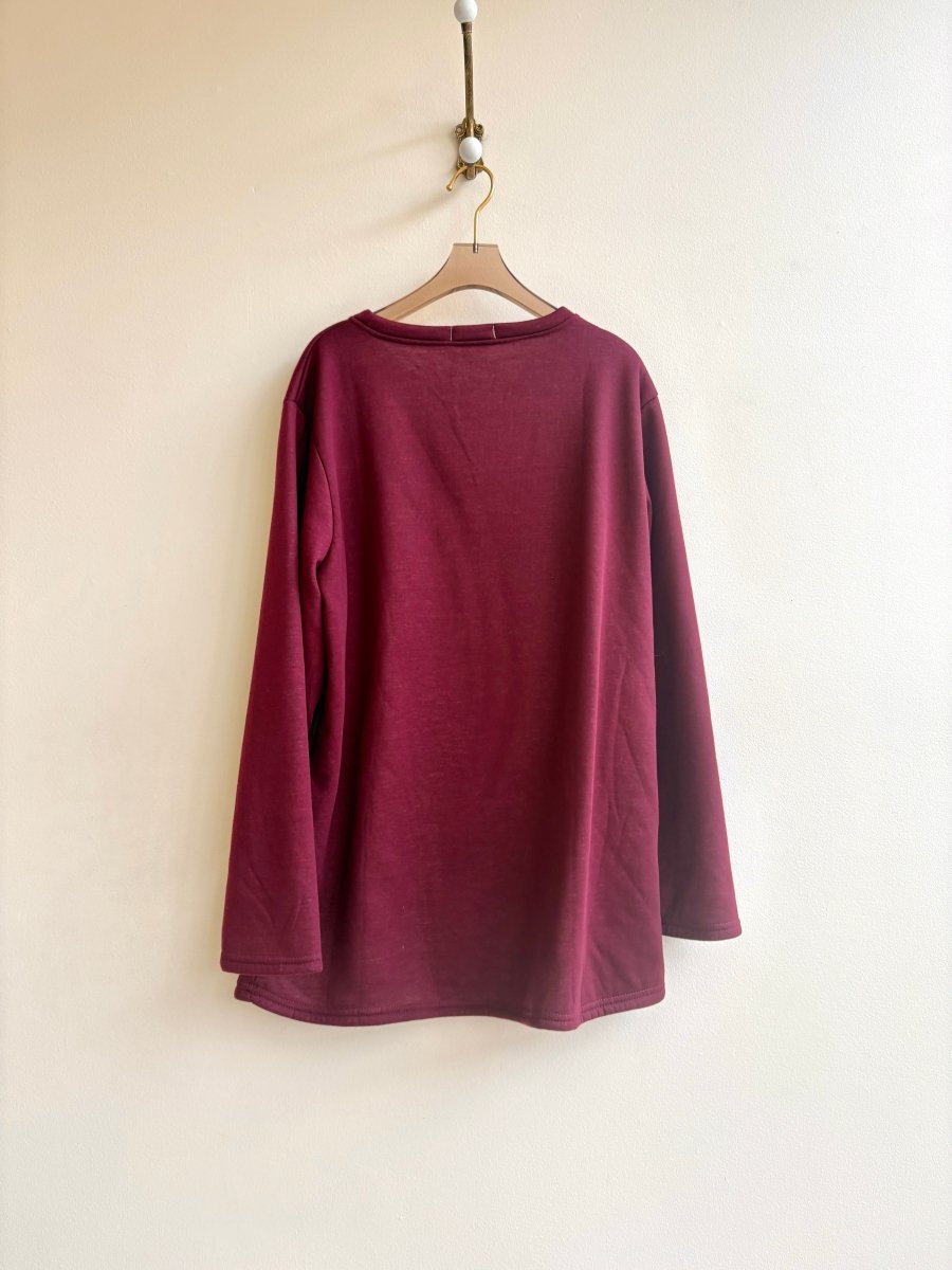 Burgundy Carrot Print Sweatshirt (Reworked) - Made X Hudson