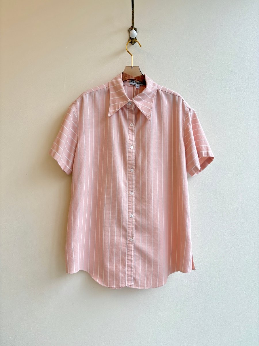 Classic Collar Button Up in Pink Stripe - Made X Hudson