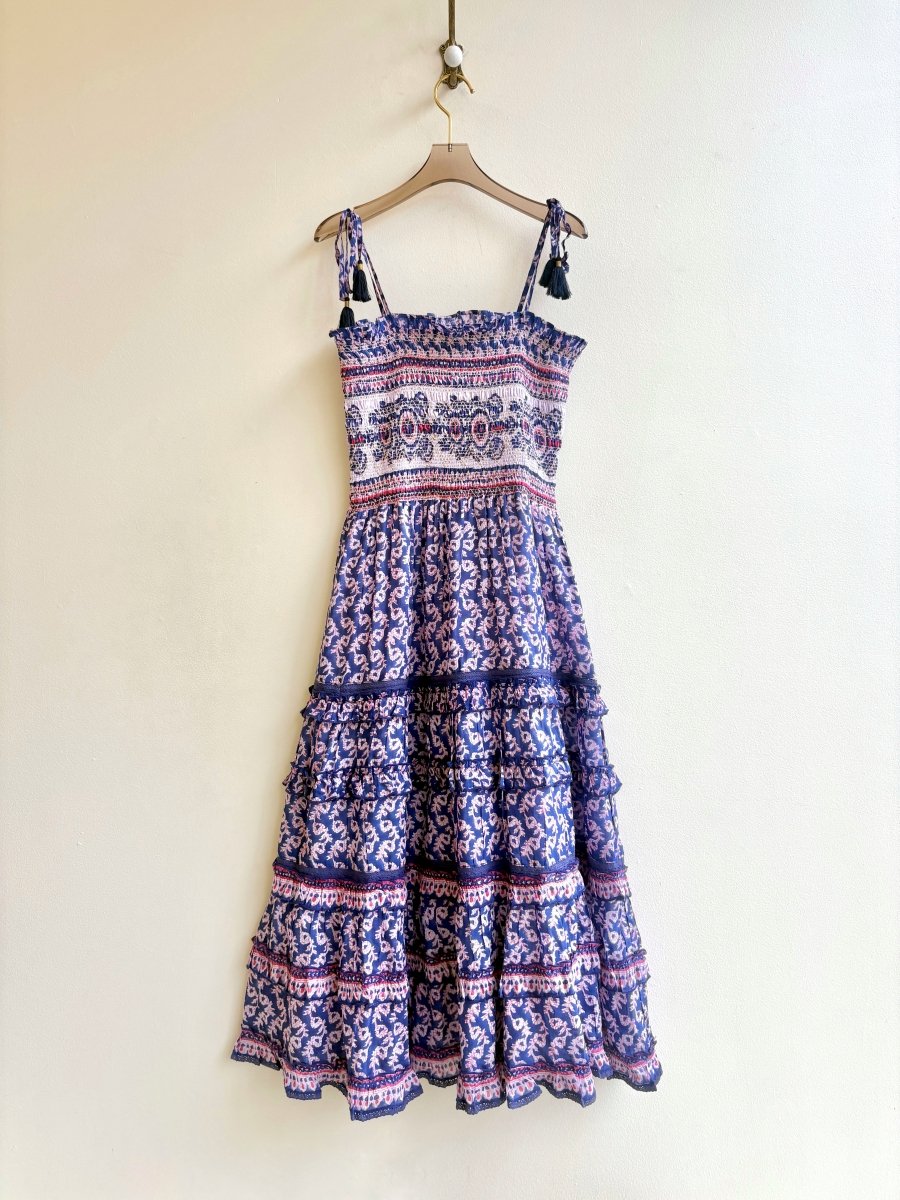 Alicia Bell | Purple & Pale Pink Floral Tier Dress (Vintage) - Made X Hudson