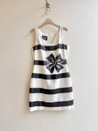 Boutique Moschino | Black and White Stripes and Bow Sleeveless Dress (Vintage) - Made X Hudson
