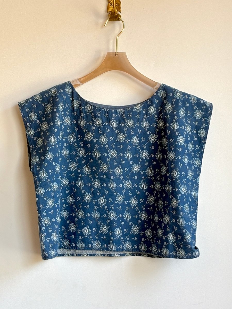 Calico Blue Floral Print Box Top - Made X Hudson