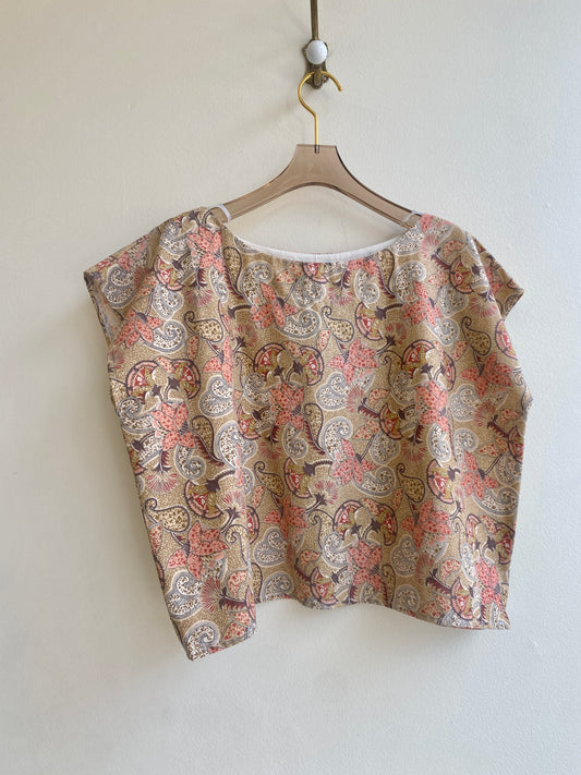 Blush & Tan Floral Paisley Box Top