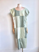 Sage, Mint, and Fern Green Gridded Caftan (Reworked) - Made X Hudson