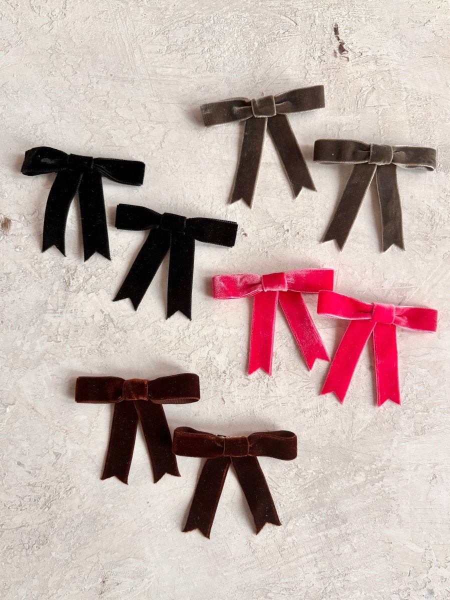 Velvet Mini - Bow Hair Clips (More Colors) - Made X Hudson