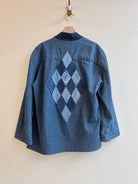2 - Pocket Denim Wrap Jacket with Diamond Patchwork (Reworked) - Made X Hudson