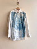 Dolly Parton and Kitten | Cyanotype Printed White Button - Up Shirt (Reworked) - Made X Hudson