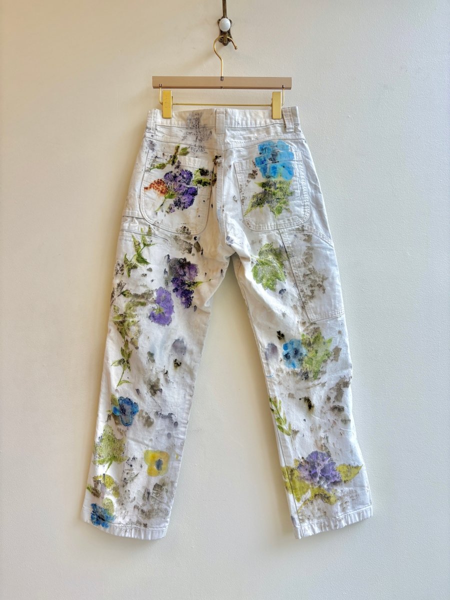 "Celosia" Mirrored Eco Printed Painter Pants | Hand Painted (Reworked) - Made X Hudson