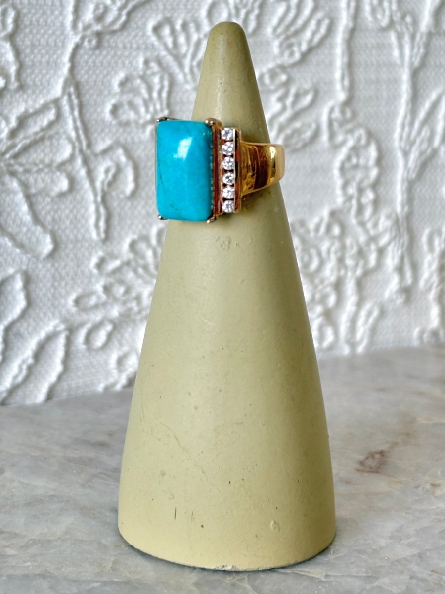 Gold Fill Ring w/ Turquoise Stone (Vintage) - Made X Hudson