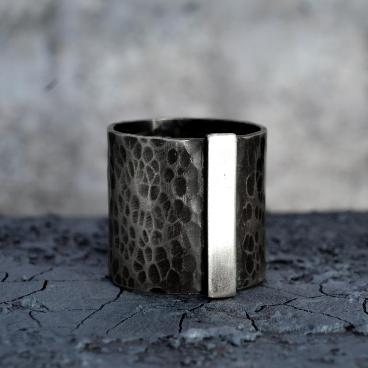 Wide Hammered Ring - Made X Hudson