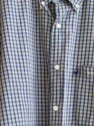 Blue & Ivory Plaid Short Sleeve Annette Crop Top (Reworked) - Made X Hudson