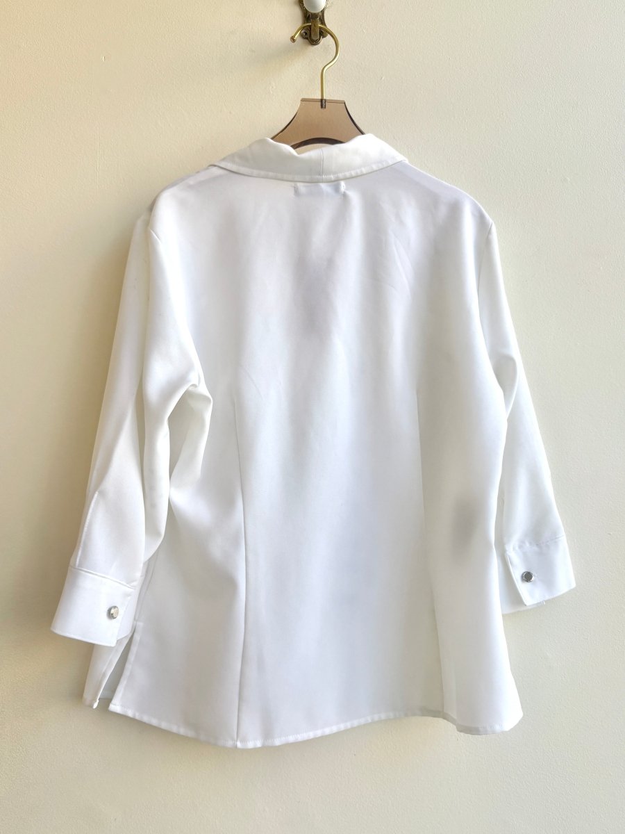“Suzanne” White Catskill Print Vintage Shirt (Reworked) - Made X Hudson
