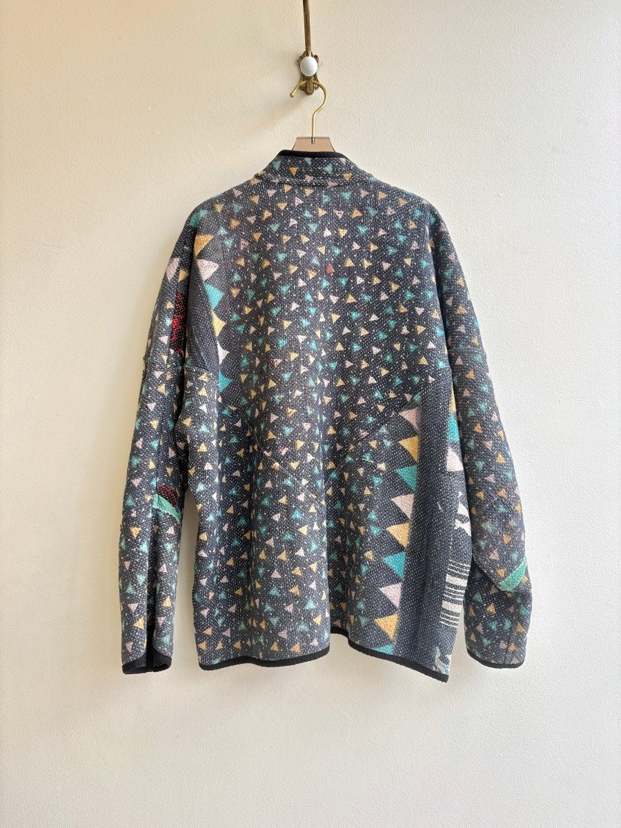 Reversible Ladhiya Quilted Jacket in Green, White & Charcoal, Teal, Gold, Blush - Made X Hudson