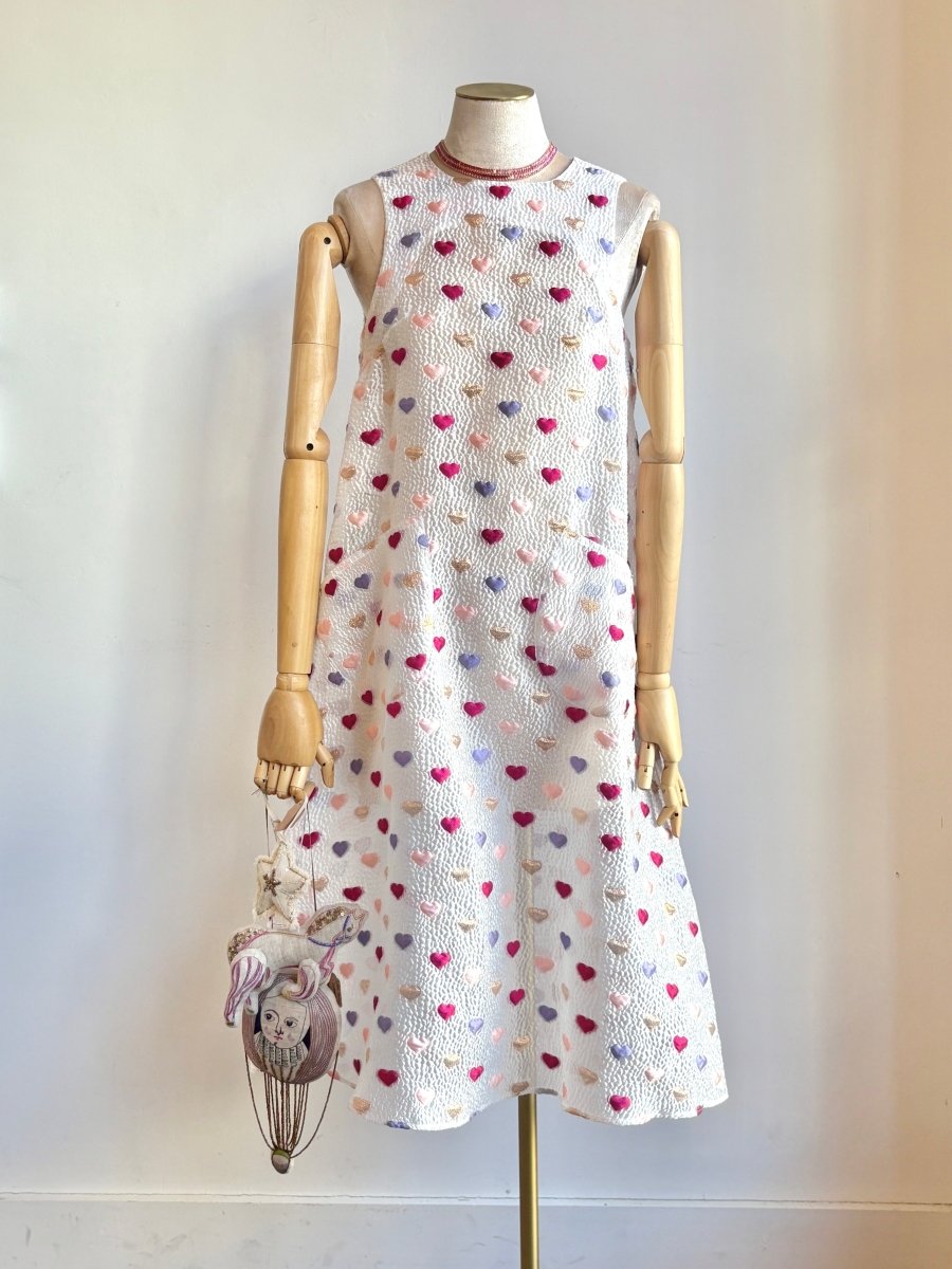 Queen of Hearts Pink, Lavender, & White Chore Dress - Made X Hudson