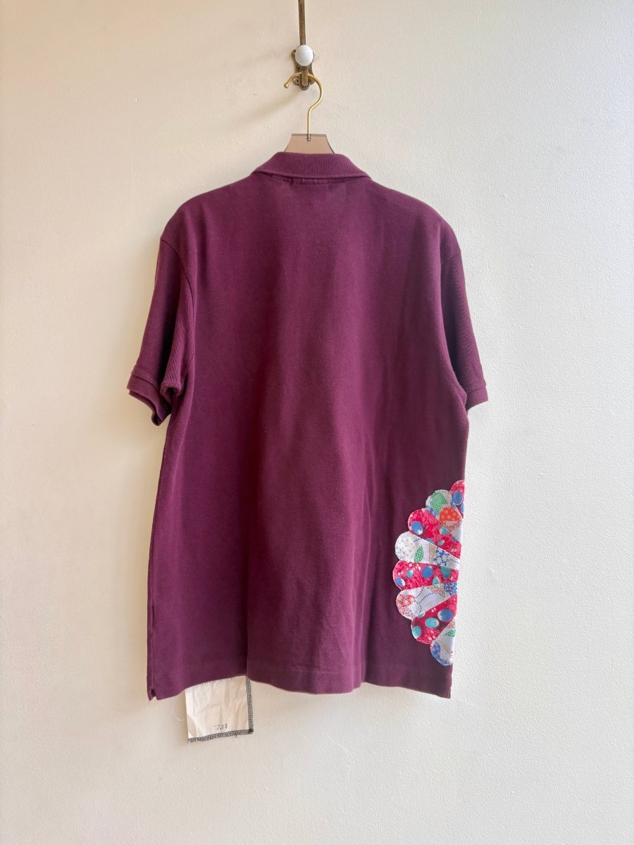 Dresden Plate Patchwork Plum Polo (Reworked) - Made X Hudson
