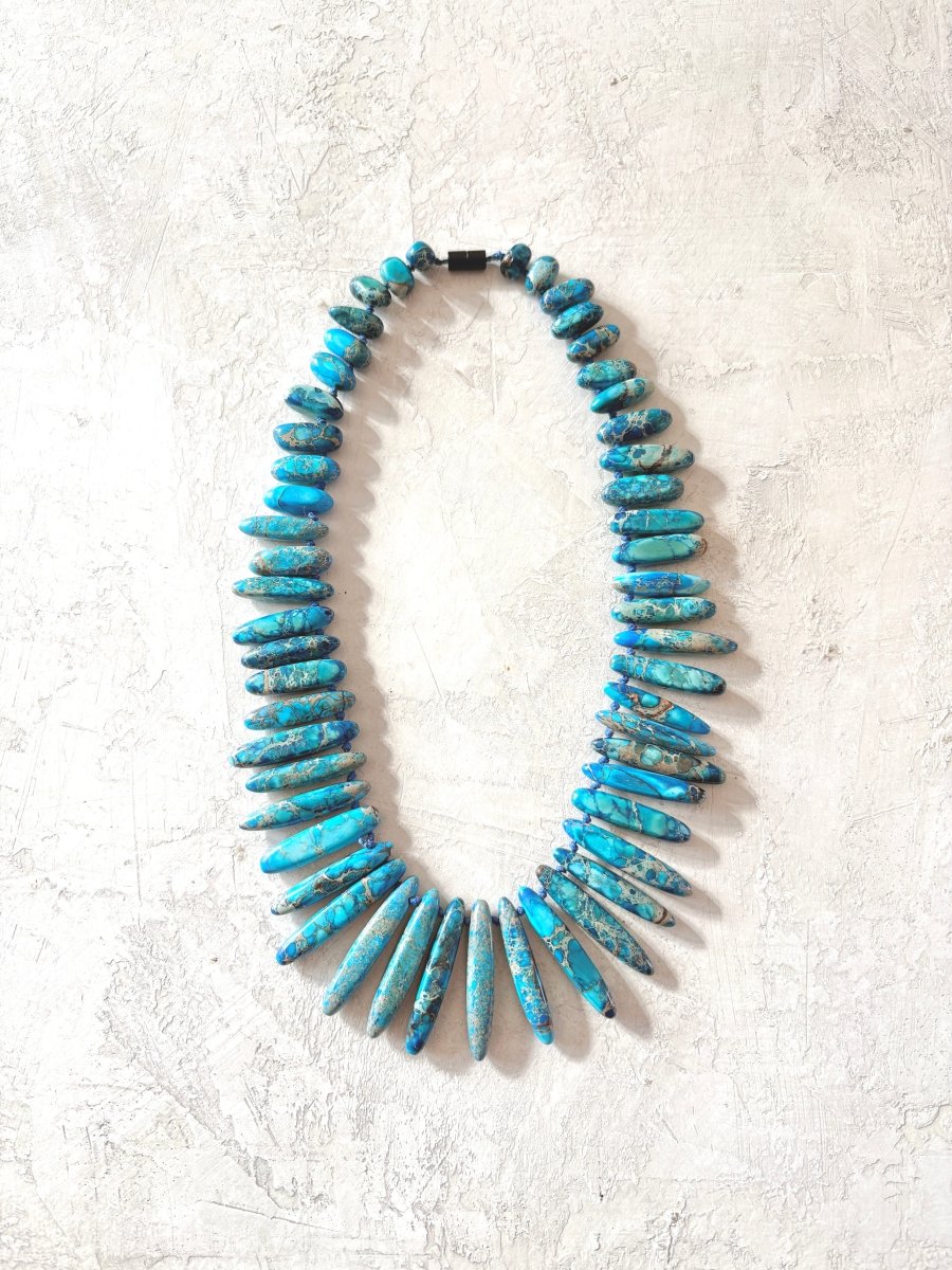 Pressed Sea Jasper Cleopatra Necklace (Vintage) - Made X Hudson