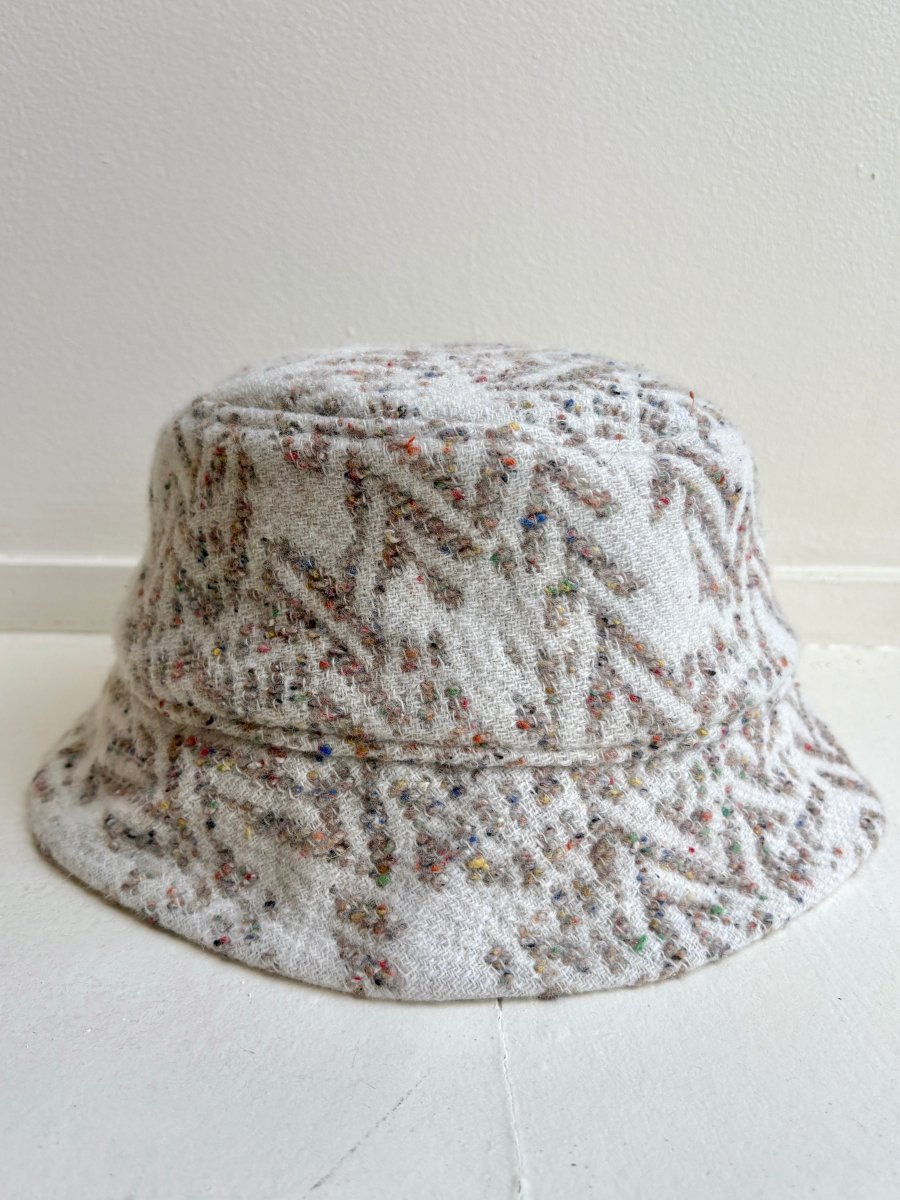 White & Flax Chevron Multi Color Speckled Deadstock Wool Bucket Hat - Made X Hudson