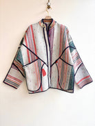 Reversible Ladhiya Quilted Jacket in Colors Linen White, Salmon, Forest Green, Navy & Baby Blue, Lime, Grey - Made X Hudson
