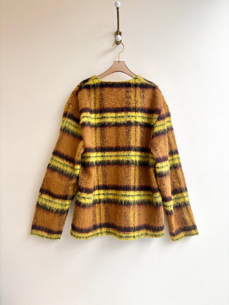 Pleasures Now | Neon + Brown Plaid Sweater (Vintage) - Made X Hudson