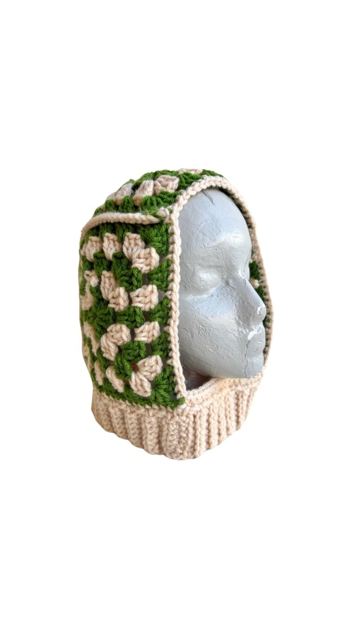 Green & Tan Hand Crochet Balaclava - Made X Hudson