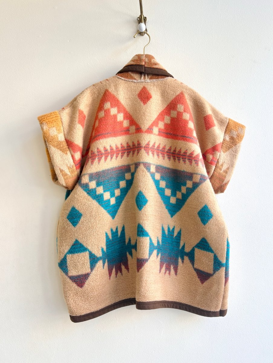 Camel Southwestern Red, Blue, & Yellow Haori Vest - Made X Hudson