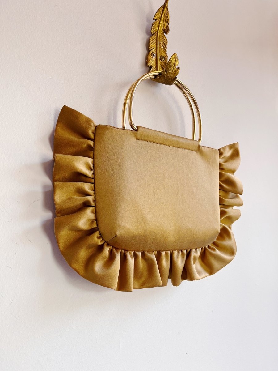 Gold Charmeuse Minnie Ruffle Bag - Made X Hudson
