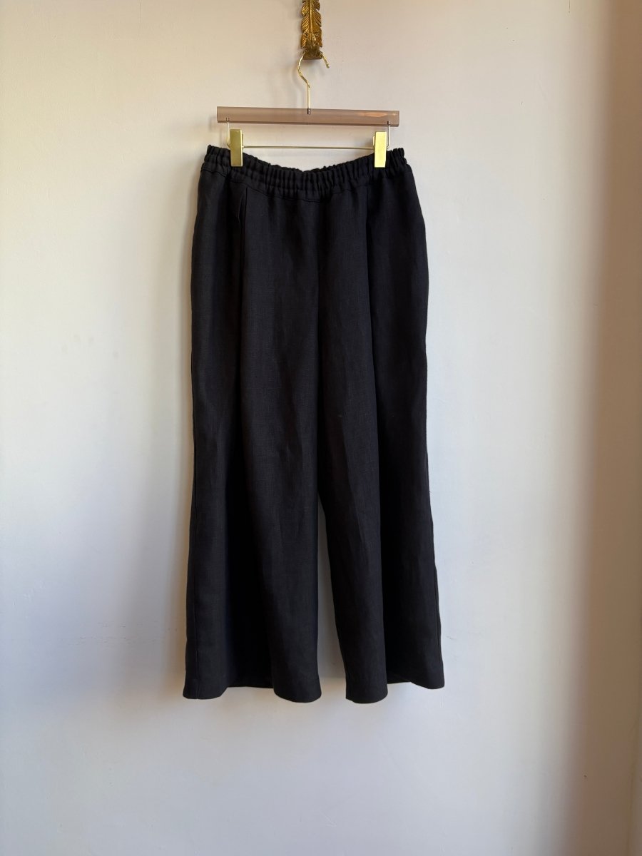 Black Linen Wide - Leg Pant - Made X Hudson