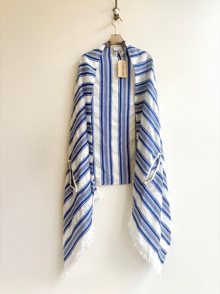 J Crew | Cobalt and White Stripe Cape (Vintage) - Made X Hudson